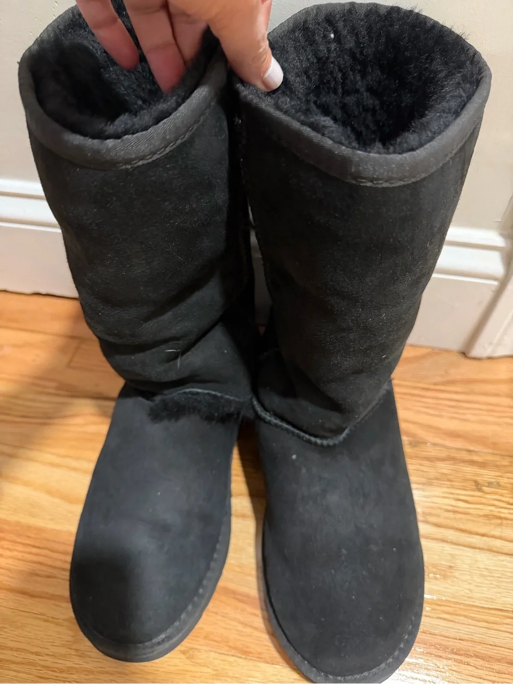 UGG Classic Tall Black Suede Winter Boots